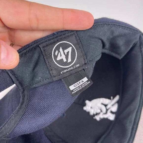 '47 Brand Chicago Cubs Cooperstown Logo Navy Blue Embroidered Wool Blend Hat OS - Picture 5 of 7